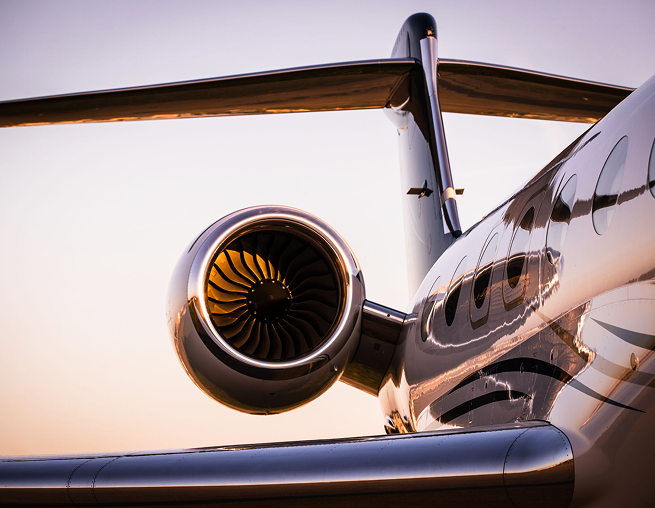 Jet aircraft tail and engine detail